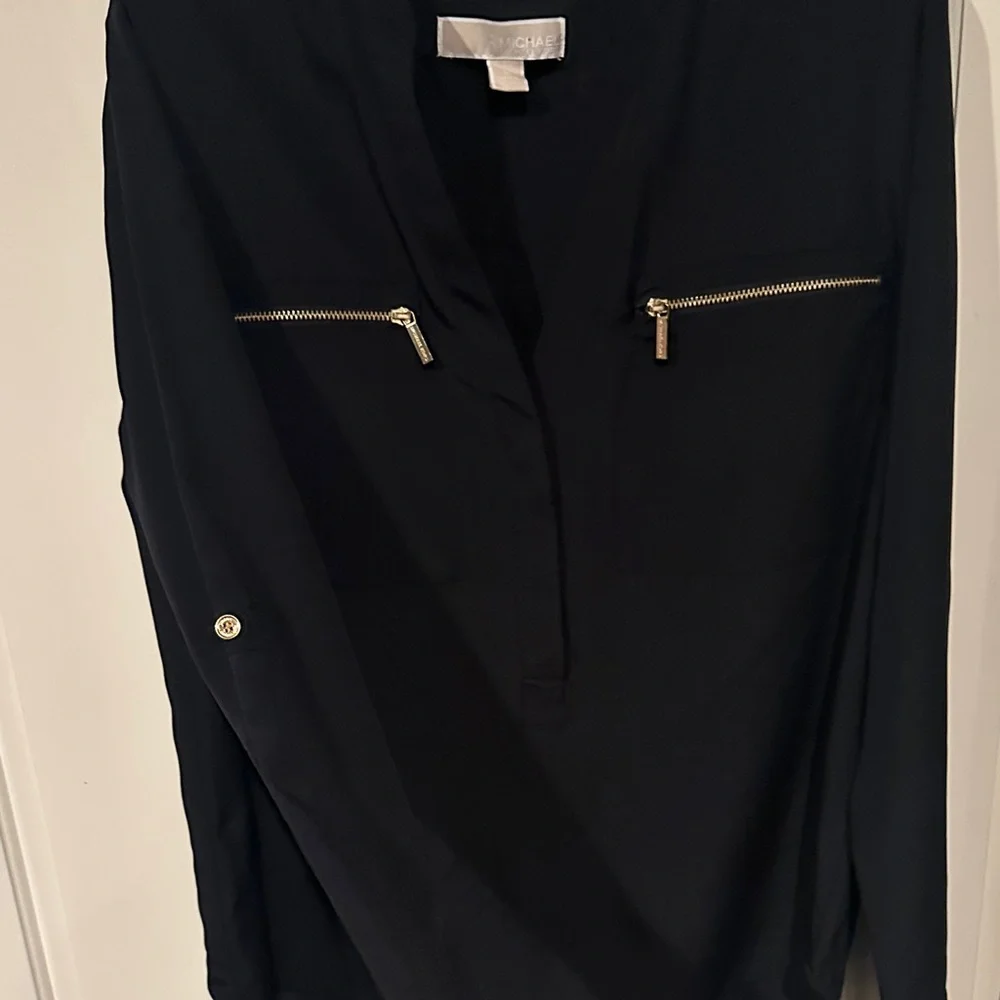 Michael Kors Black Top with Gold Accents - Picture 2 of 8